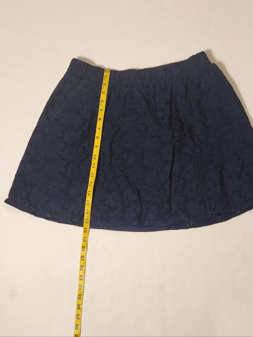 The Webster Miami at Target Navy Blue Crochet Eyelet Lace Skirt Large L EUC